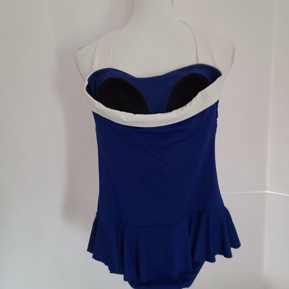 RALPH LAUREN BEL AIR SHIRRED BANDEAU 1- PIECE SWIMSUIT -SIZE US 6 -RESORT CHIC - Picture 8 of 11